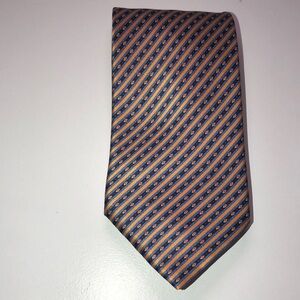 Elegant Blue and Orange Striped %100 Silk Stefano Ricci Tie (Used)